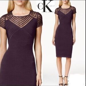 Calvin Klein Women's Dark Purple Midi Dress
